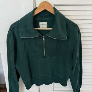 Abercrombie & Fitch Green Quarter-Zip Sweatshirt